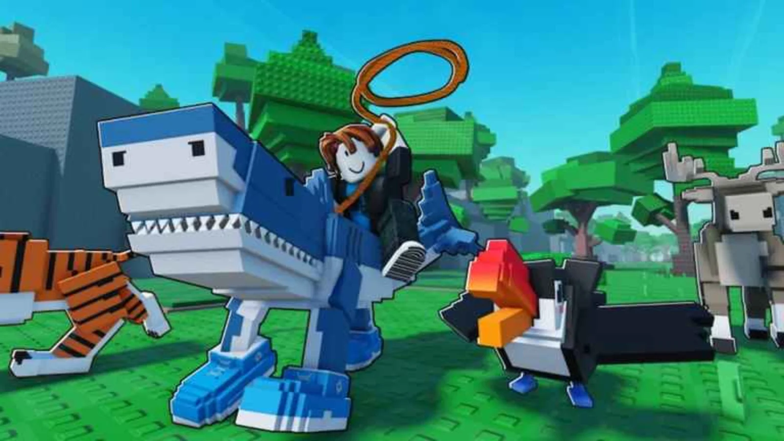 Screenshot showing diverse animals on a farm in Raise Animals